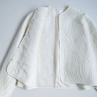【Mame Kurogouchi/マメ】<br>Floral Quilted Silk Jacket <br>MM23PF-JK720