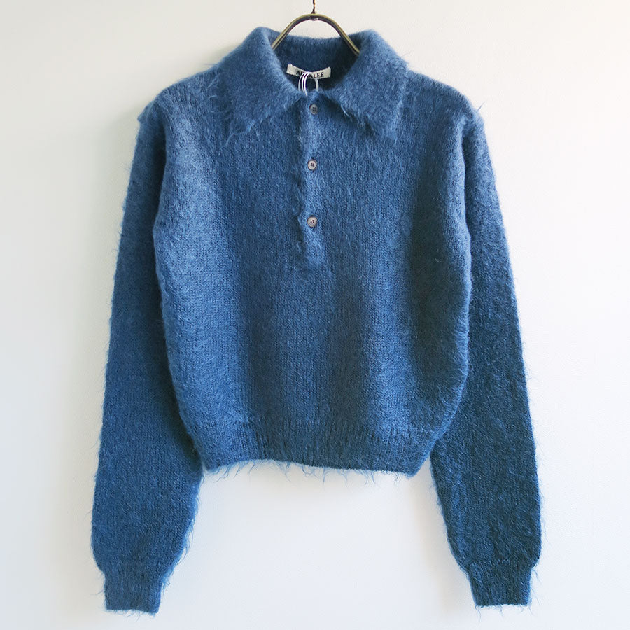 AURALEE/オーラリー】BRUSHED SUPER KID MOHAIR KNIT POLO A26AP03KMの