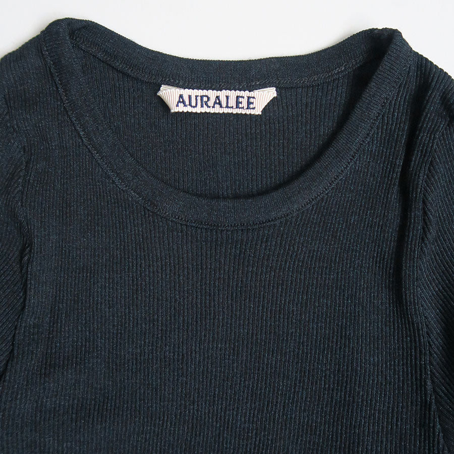 【AURALEE/オーラリー】<br>WOOL SILK SOFT RIB L/S TEE <br>A25AP01WS