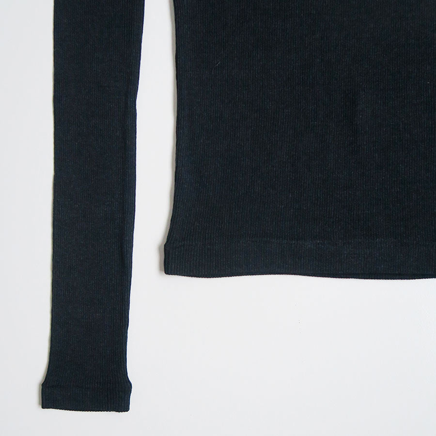 【AURALEE/オーラリー】<br>WOOL SILK SOFT RIB L/S TEE <br>A25AP01WS
