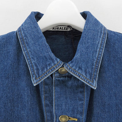 【AURALEE/オーラリー】<br>SELVEDGE LIGHT OZ DENIM SHIRT <br>A25SS01SD