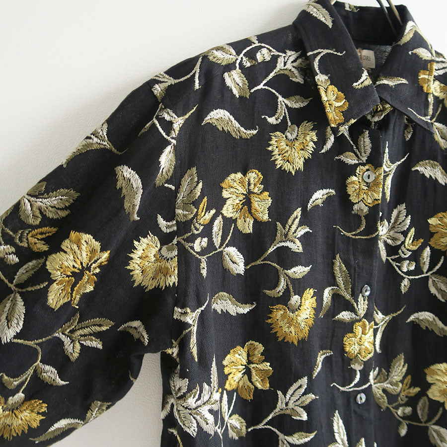 【ERIKOKATORI/エリコカトリ】<br>flower embroidery shirts <br>EK8-1-2