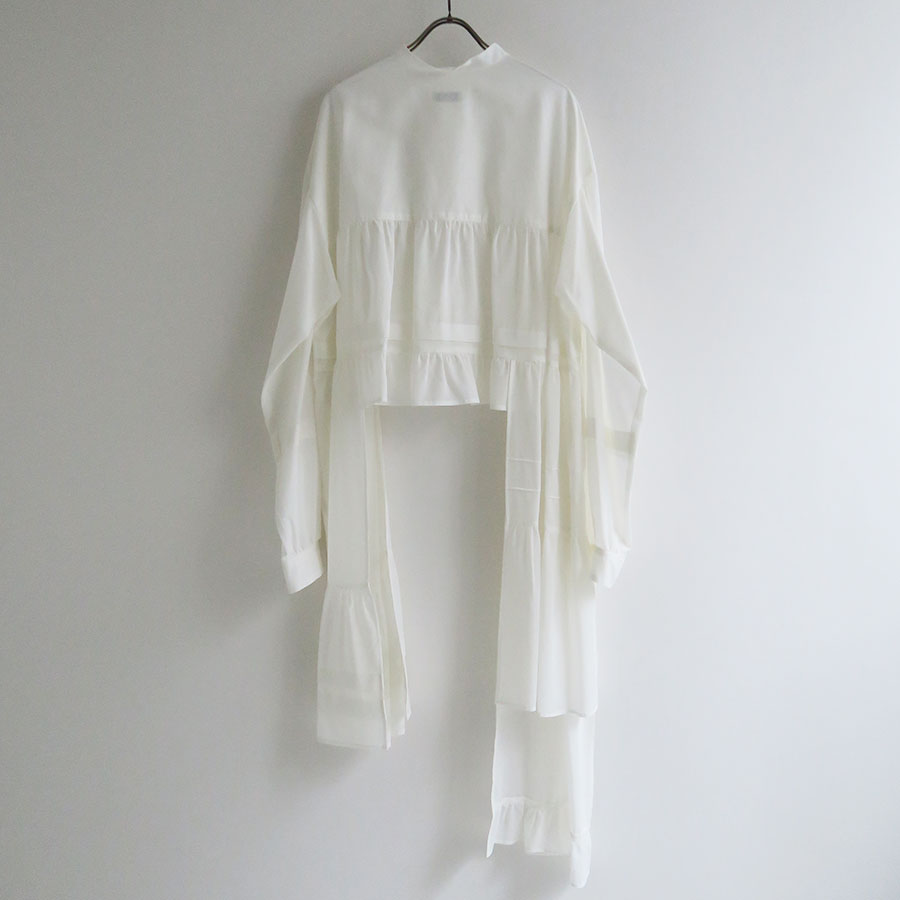 RYU KAGA/リュウ カガ】Cotton voile tiered dress 65RD02Aの