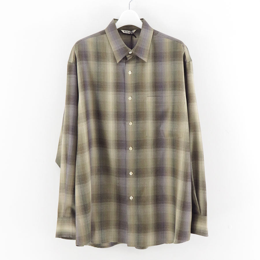 AURALEE/オーラリー】SUPER LIGHT WOOL CHECK SHIRT A25AS01LCの通販