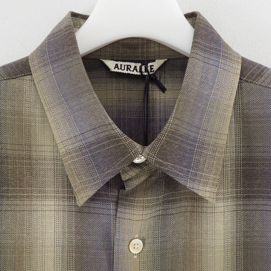 【9/19からポイント10%還元】<br>【AURALEE/オーラリー】<br>SUPER LIGHT WOOL CHECK SHIRT <br>A25AS01LC