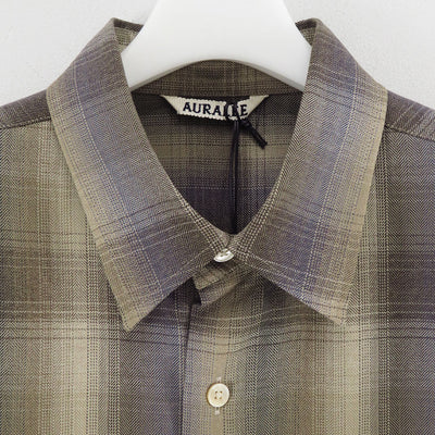 【9/19からポイント10%還元】<br>【AURALEE/オーラリー】<br>SUPER LIGHT WOOL CHECK SHIRT <br>A25AS01LC