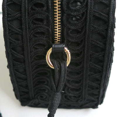 【Mame Kurogouchi/マメ】<br>Cording Embroidery Demi Lune Handbag <br>MM14-AC404PF
