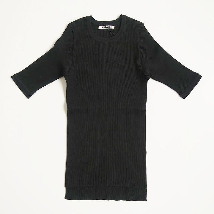 24SS 美品　AURALEE　オーラリー　ギザコットン　リブニット　クロップド 24SS 美品 AURALEE オーラリー ギザコットン リブニット クロップド