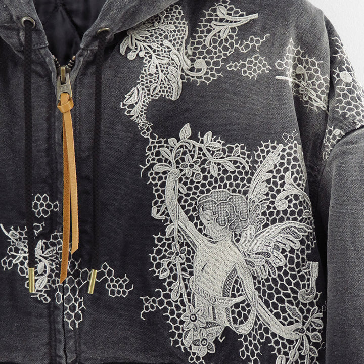 KHOKI/コッキ】Vintage-effect embroidered jacket 25fw-jk-02の通販