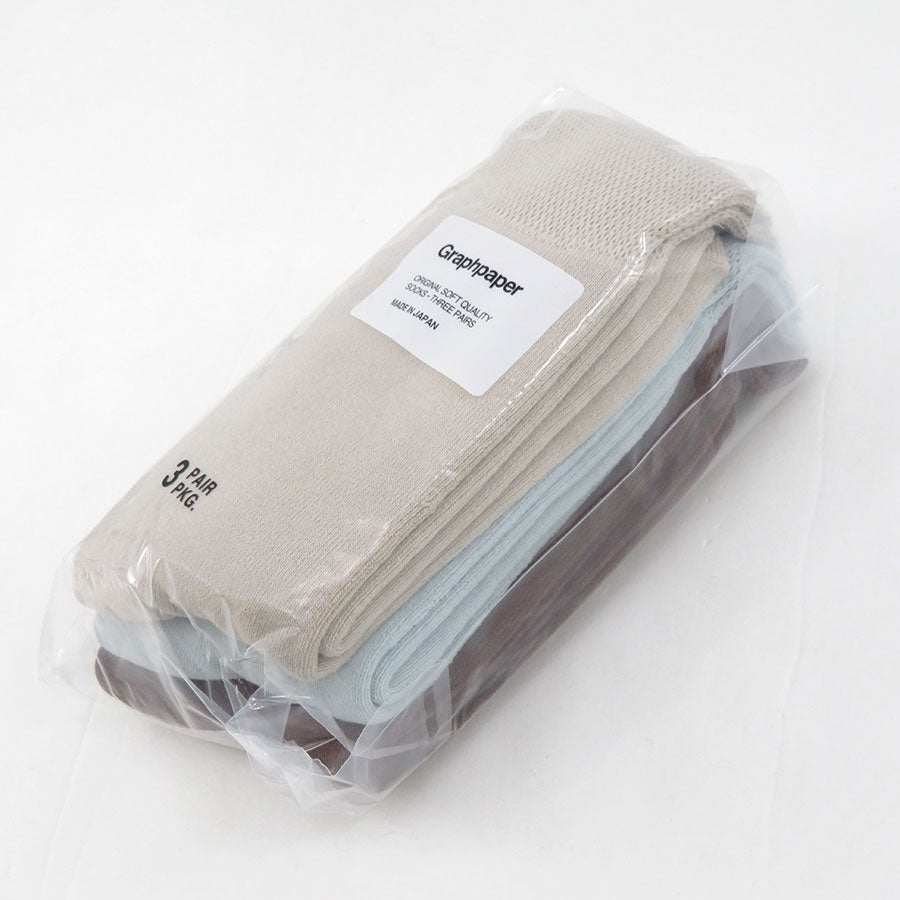 【Graphpaper/グラフペーパー】<br>Graphpaper 3-Pack Socks <br>GU251-90227C