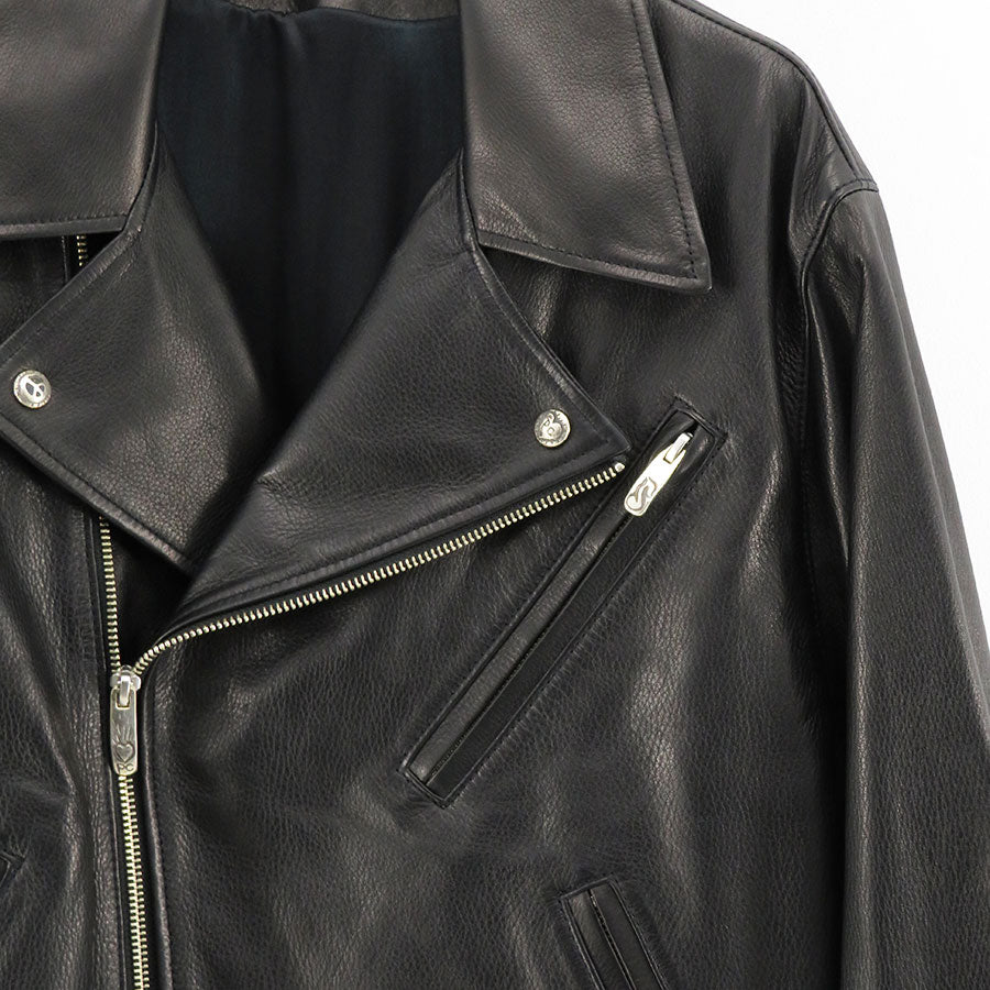 【Porter Classic/ポータークラシック】<br>PC RIDERS JACKET W/LOVE&PEACE SILVER <br>PC-017-1962