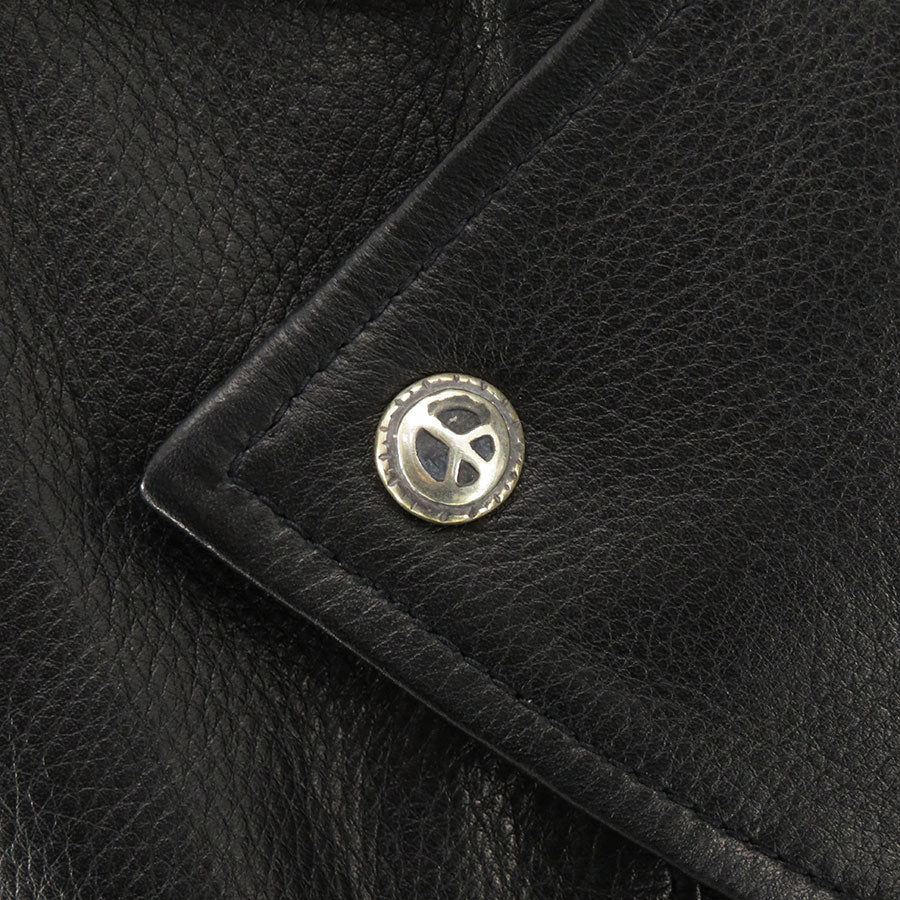 【Porter Classic/ポータークラシック】<br>PC RIDERS JACKET W/LOVE&PEACE SILVER <br>PC-017-1962