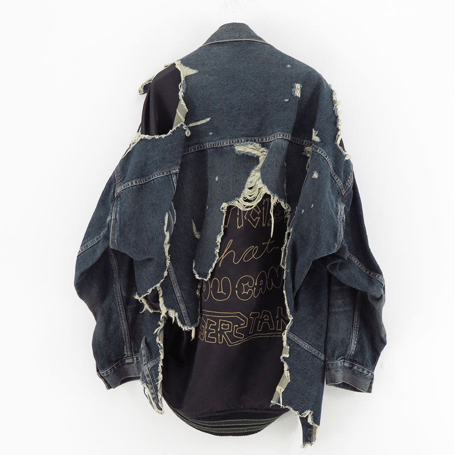 【Maison MIHARA YASUHIRO】<br>Stadium Jacket Layered Denim Jacket <br>J14BL121