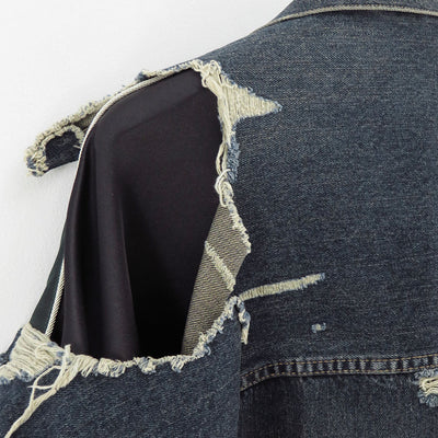 【Maison MIHARA YASUHIRO】<br>Stadium Jacket Layered Denim Jacket <br>J14BL121