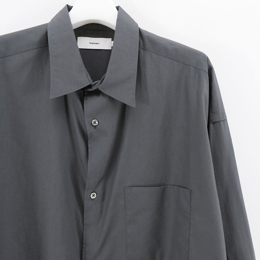 【Graphpaper/グラフペーパー】<br>Broad L/S Oversized Regular Collar Shirt <br>GM253-50001B