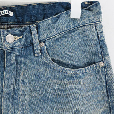 【AURALEE/オーラリー】<br>SELVEDGE FADED LIGHT DENIM PANTS <br>A23AP02DE
