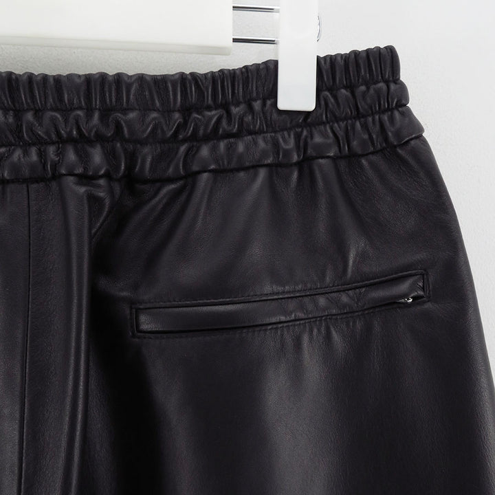 Graphpaper/グラフペーパー】Lamb Leather Wide Shorts GU251