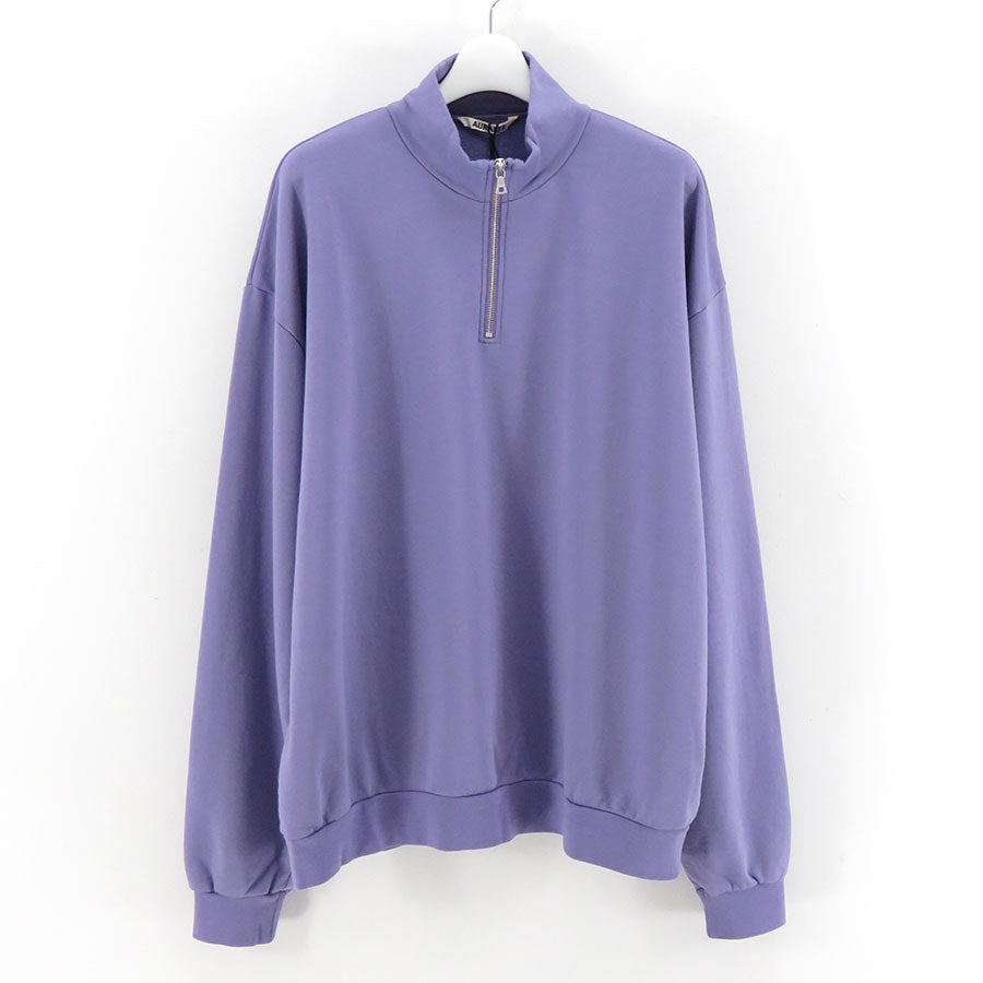 【AURALEE/オーラリー】<br>ELASTIC HIGH GAUGE SWEAT HALF ZIP P/O <br>A24AP01NU