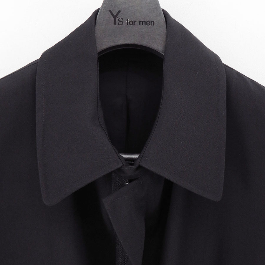 【Y's for men/ワイズフォーメン】<br>WOOL GABARDINE COAT WITH STAND FRONT COLLAR <br>ML-C03-103