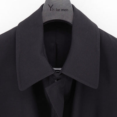 【Y's for men/ワイズフォーメン】<br>WOOL GABARDINE COAT WITH STAND FRONT COLLAR <br>ML-C03-103