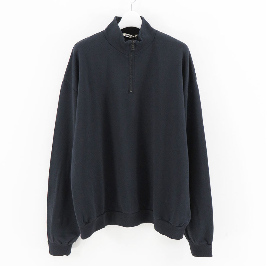 【AURALEE/オーラリー】<br>ELASTIC HIGH GAUGE SWEAT HALF ZIP P/O <br>A24AP01NU