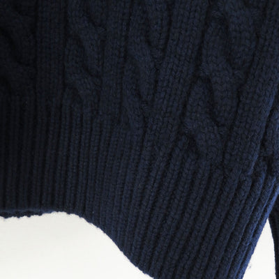 【A.PRESSE/아프레세】<br> Cashmere Aran Half Zip Sweater<br> 23AAP-03-03K 