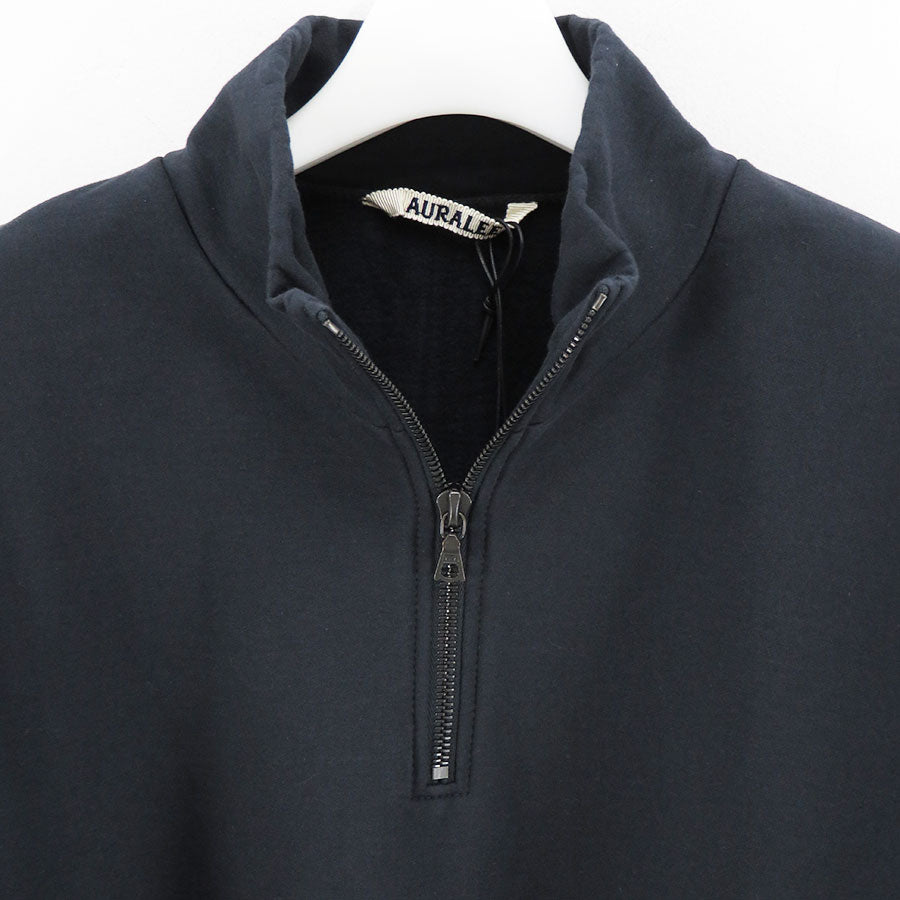 【AURALEE/オーラリー】<br>ELASTIC HIGH GAUGE SWEAT HALF ZIP P/O <br>A24AP01NU