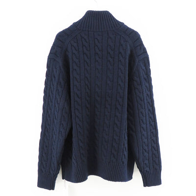 【A.PRESSE/アプレッセ】<br>Cashmere Aran Half Zip Sweater <br>23AAP-03-03K