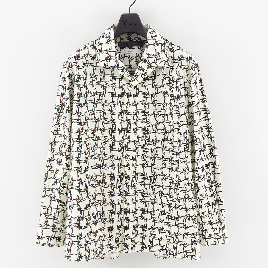 【Y's for men×MASSES】<br> COTTON PIGMENT PRINT OPEN COLLAR SHIRT <br>ML-B91-044