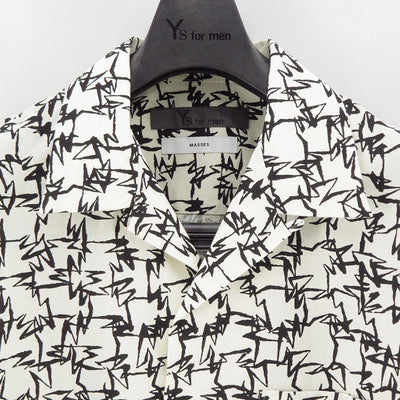 【Y's for men×MASSES】<br> COTTON PIGMENT PRINT OPEN COLLAR SHIRT <br>ML-B91-044
