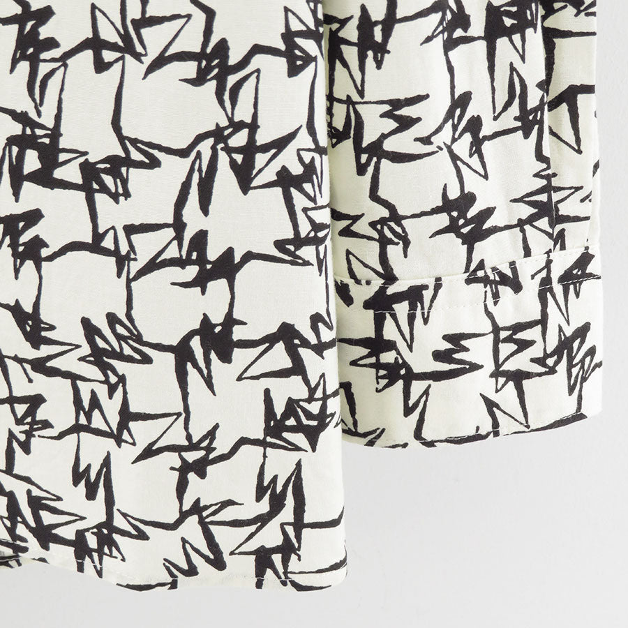 【Y's for men×MASSES】<br> COTTON PIGMENT PRINT OPEN COLLAR SHIRT <br>ML-B91-044