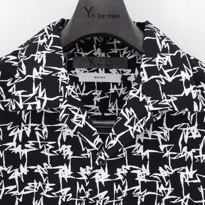 【Y's for men×MASSES】<br> COTTON PIGMENT PRINT OPEN COLLAR SHIRT <br>ML-B91-044