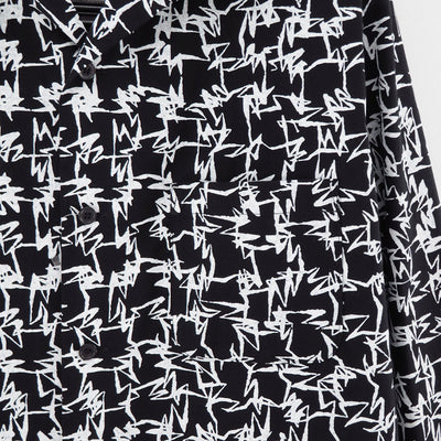 【Y's for men×MASSES】<br> COTTON PIGMENT PRINT OPEN COLLAR SHIRT <br>ML-B91-044