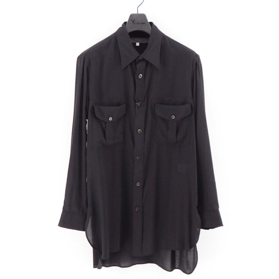 【Y's for men/ワイズフォーメン】<br>CELLULOSE LAWN DOUBLE-POCKET SHIRT <br>ML-B08-201