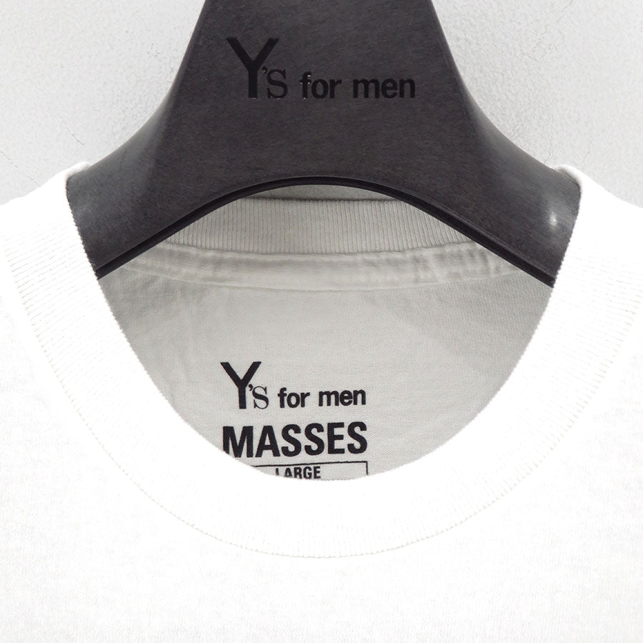 Y's for men×MASSES】COTTON SINGLE PRINT ROUND NECK SHORT SLEEVE T