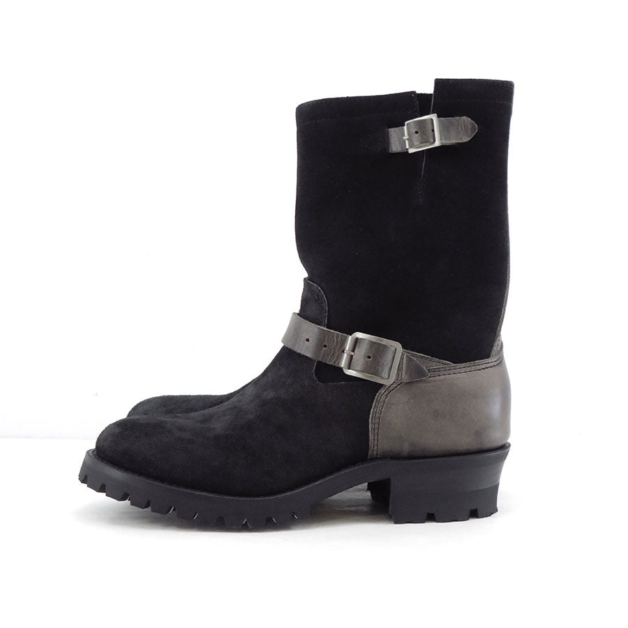 【Y's for men×MASSES】<br> VELOUR/ FULL GRAIN ENGINEER BOOTS TWO TONE <br>ML-E91-771