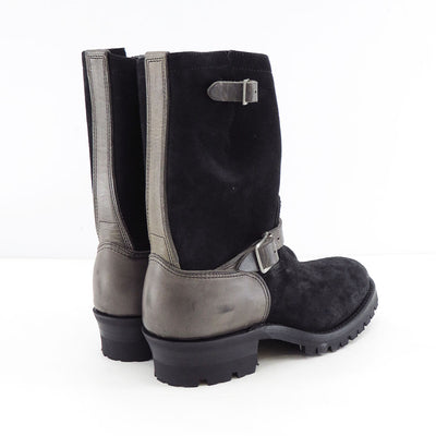 【Y's for men×MASSES】<br> VELOUR/ FULL GRAIN ENGINEER BOOTS TWO TONE <br>ML-E91-771