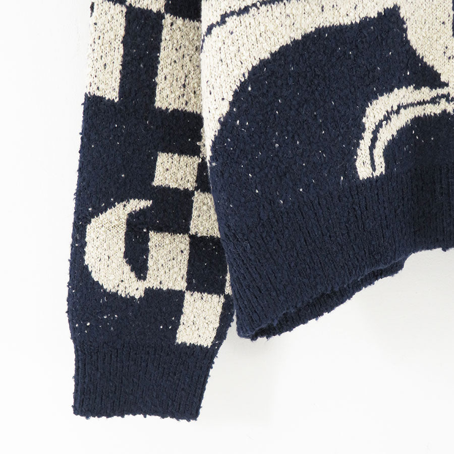 【KHOKI/コッキ】<br>Intarsia-knit jumper <br>24fw-k-01