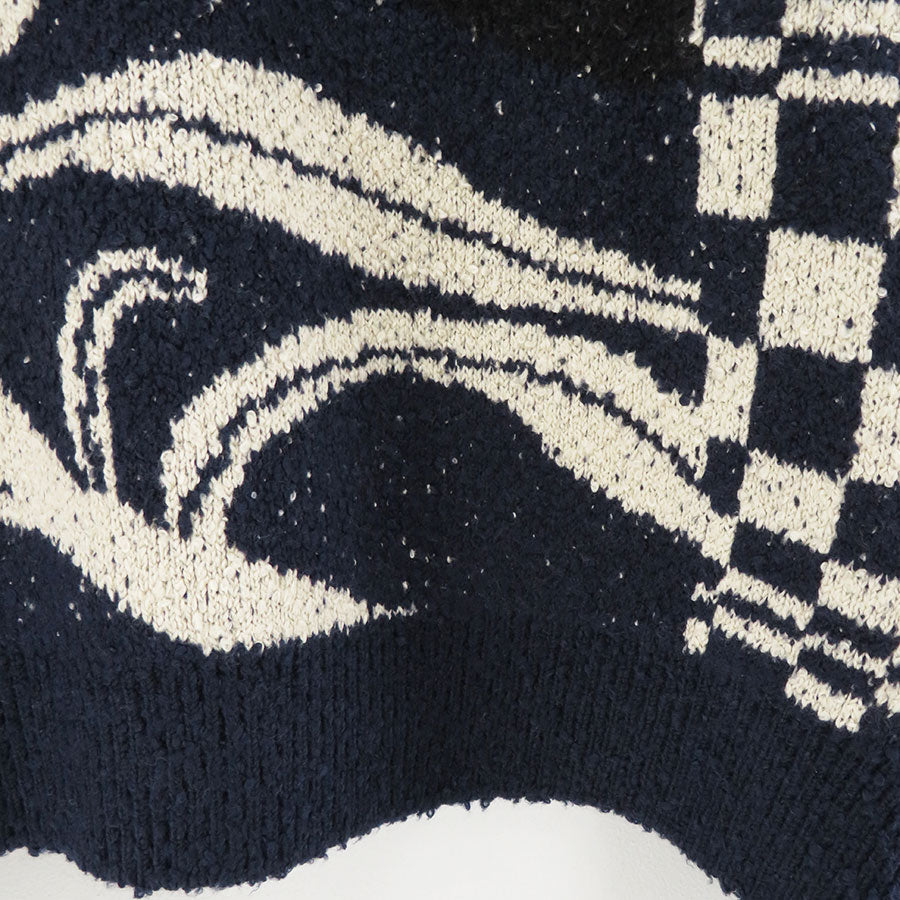 【KHOKI/コッキ】<br>Intarsia-knit jumper <br>24fw-k-01