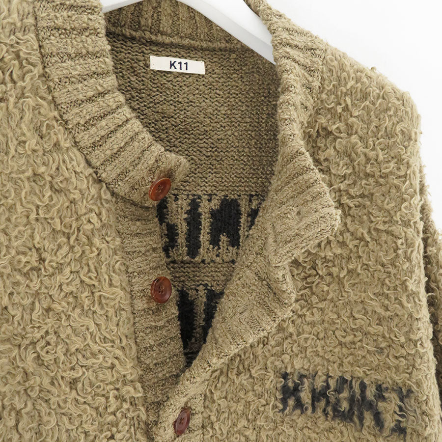 【KHOKI/コッキ】<br>Embroidery-design crew-neck cardigan <br>24fw-k-04