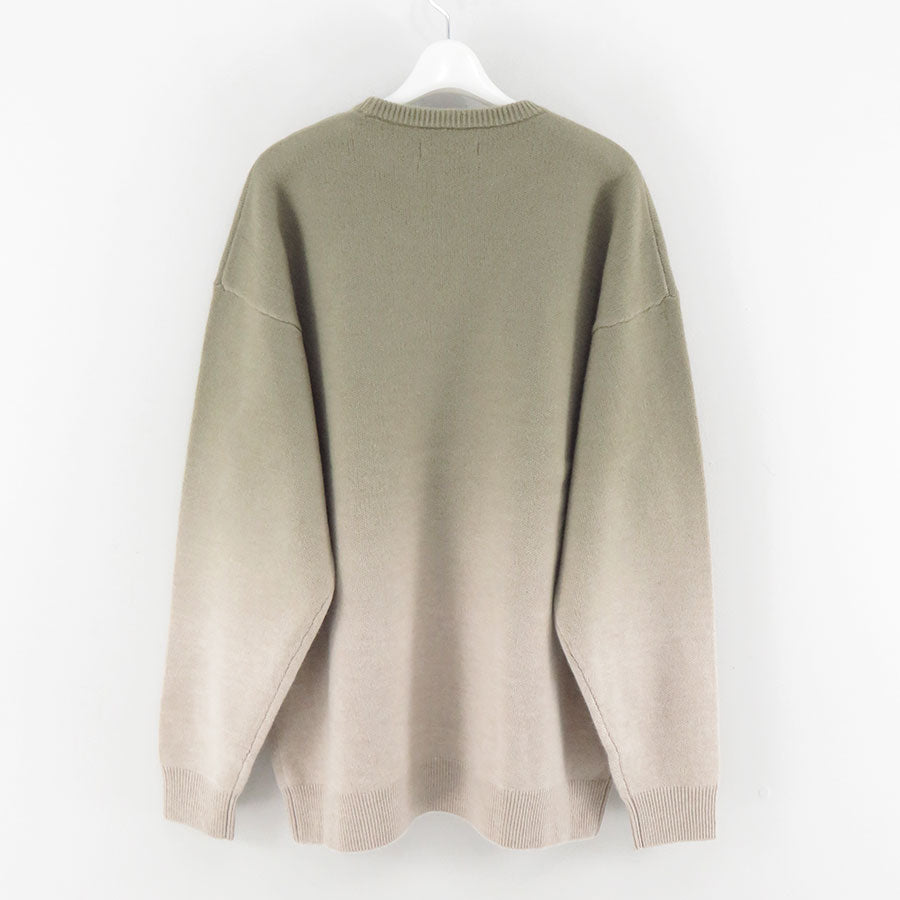 【Graphpaper/グラフペーパー】<br>Gradient Dyed Wool Crew Neck Knit <br>GU253-80492