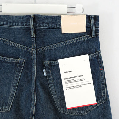 【Graphpaper/グラフペーパー】<br>Selvage Denim Five Pocket Wide Straight Pants (DARK FADE) <br>GU243-40184DB