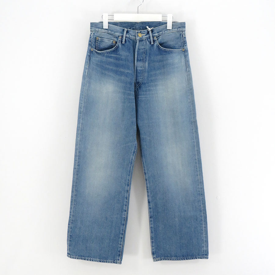 【Graphpaper/グラフペーパー】<br>Selvage Denim Five Pocket Wide Straight Pants (LIGHT FADE) <br>GU243-40184LB