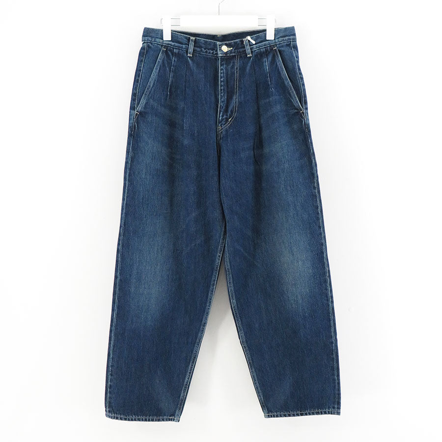 【Graphpaper/グラフペーパー】<br>Selvage Denim Two Tuck Tapered Pants (DARK FADE) <br>GU243-40187DB