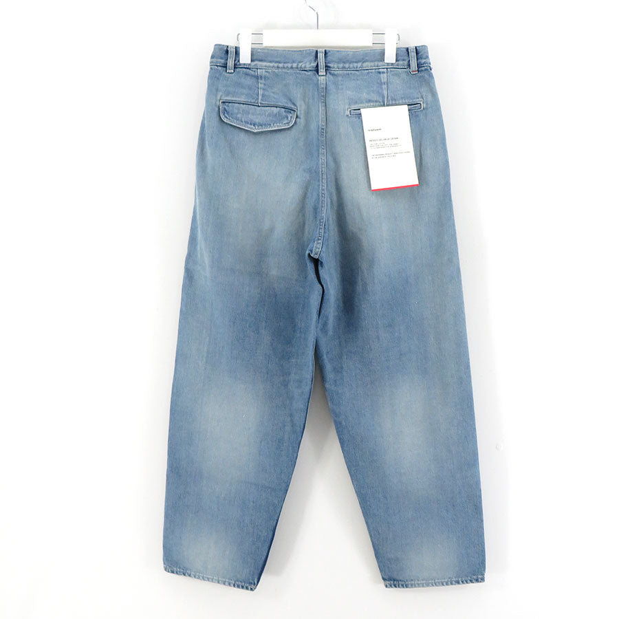 【Graphpaper/グラフペーパー】<br>Selvage Denim Two Tuck Tapered Pants (LIGHT FADE) <br>GU243-40187LB