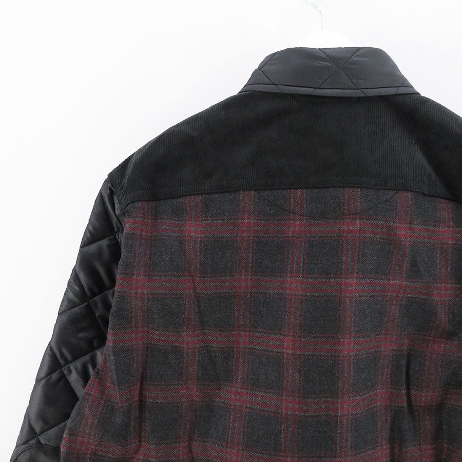 【JUNYA WATANABE MAN】<br>エステルリップストップ×ウールチェックシャツ <br>WL-B026-051