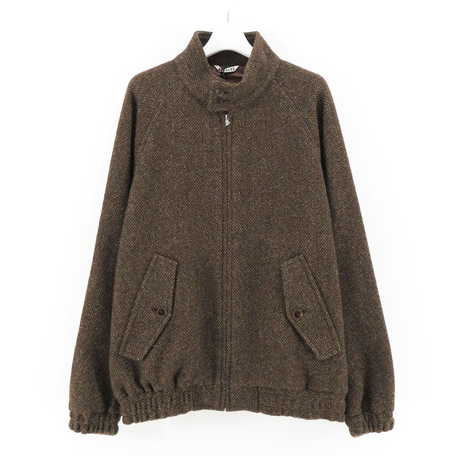 【AURALEE/オーラリー】<br>LAMA SHETLAND WOOL TWEED ZIP BLOUSON <br>A24AB03LS