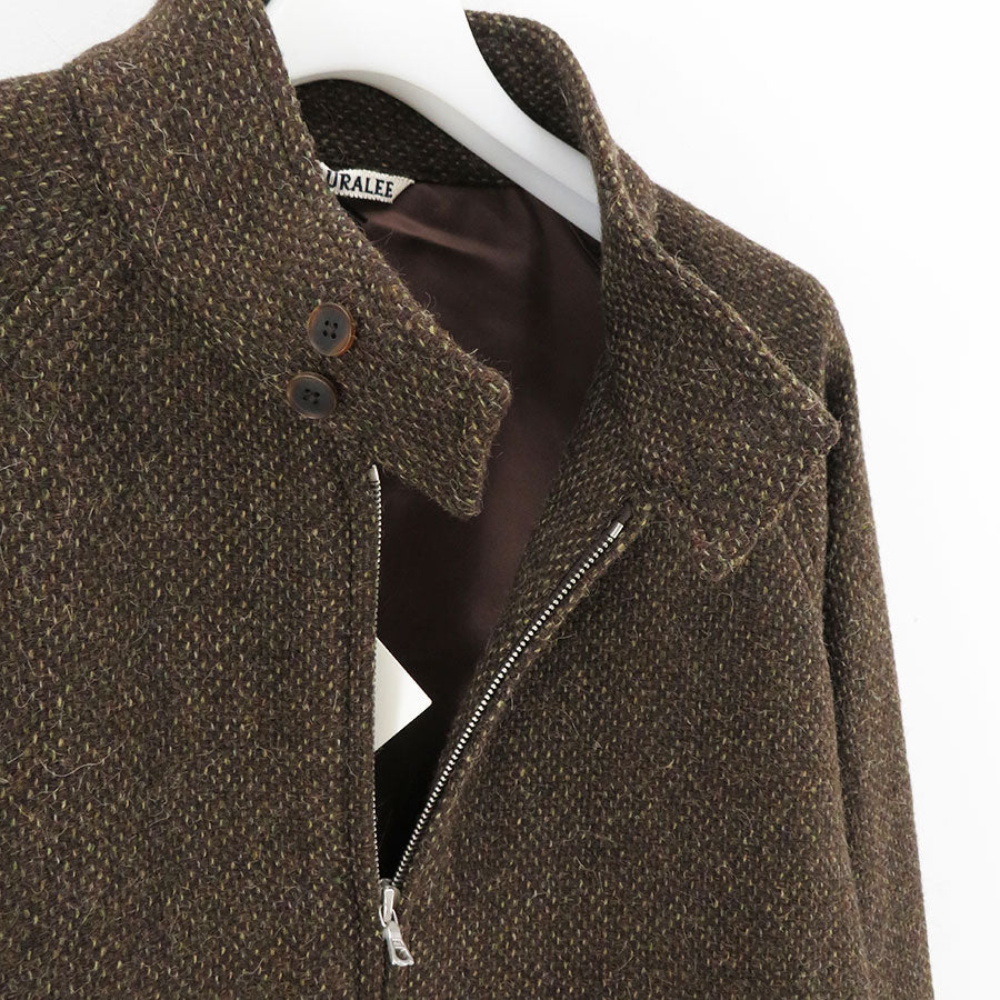 【AURALEE/オーラリー】<br>LAMA SHETLAND WOOL TWEED ZIP BLOUSON <br>A24AB03LS