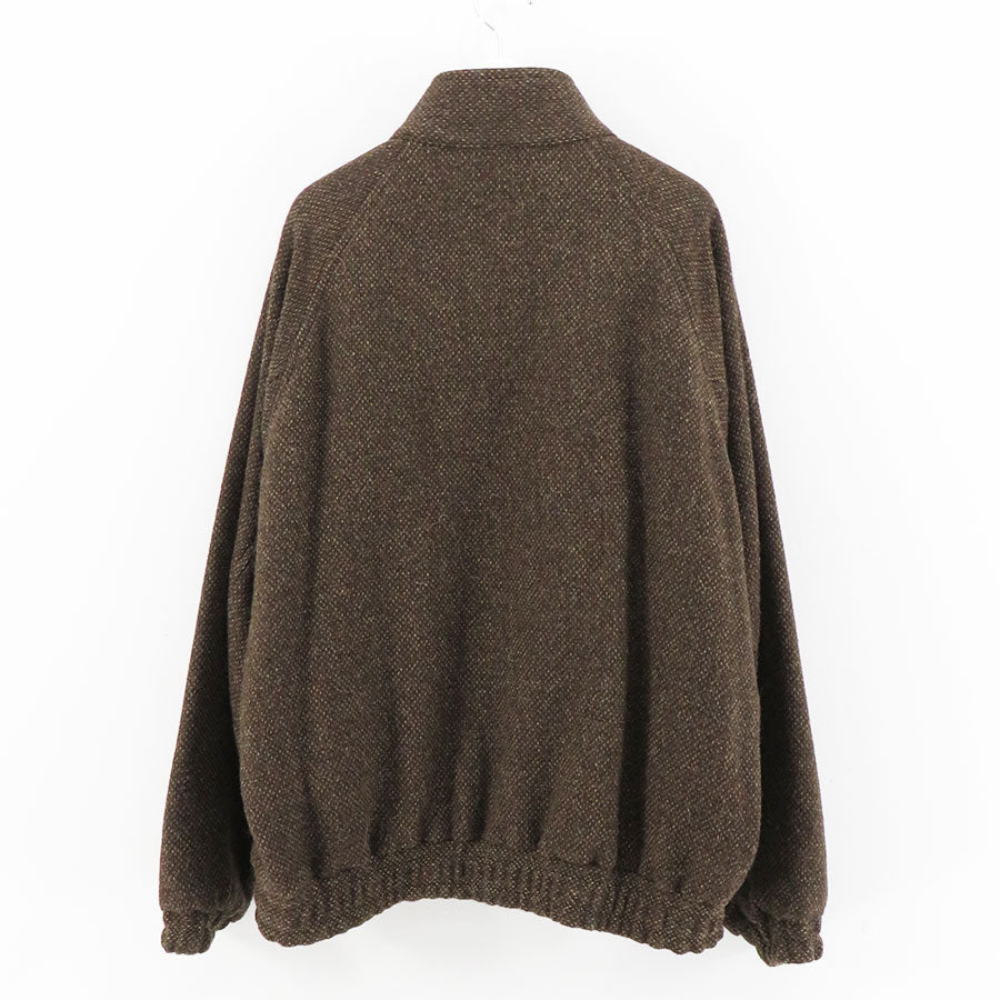 【AURALEE/オーラリー】<br>LAMA SHETLAND WOOL TWEED ZIP BLOUSON <br>A24AB03LS