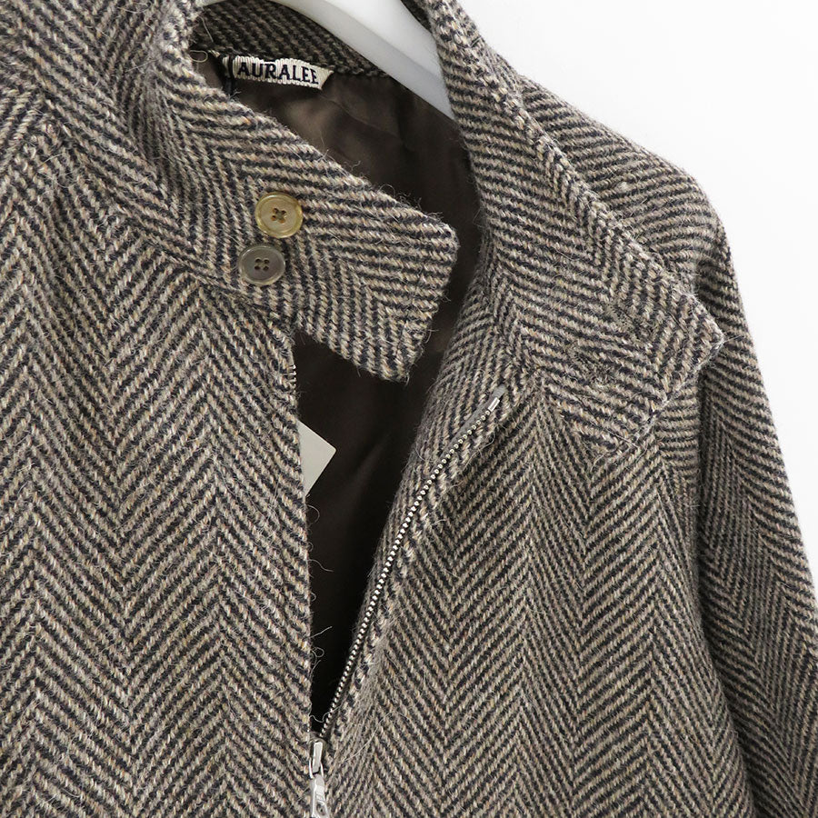 【AURALEE/オーラリー】<br>LAMA SHETLAND WOOL TWEED ZIP BLOUSON <br>A24AB03LS